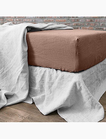 Drap housse 100 % lin signature