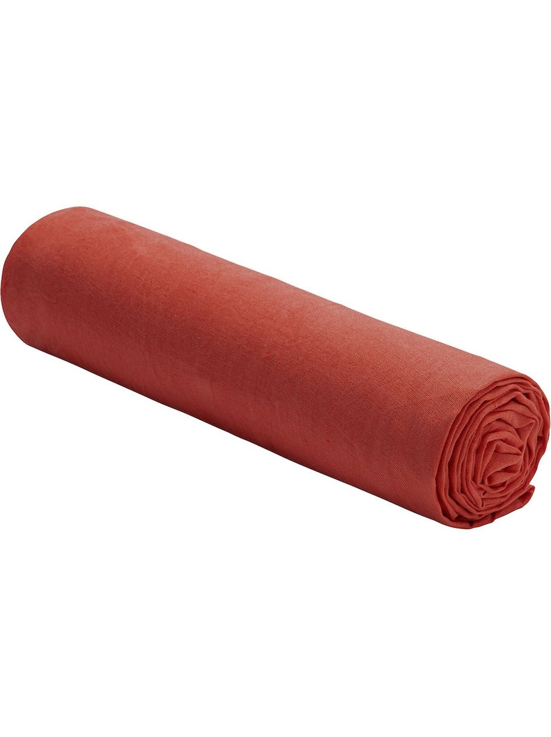 Drap housse 100 % lin signature Rouge - Kiabi