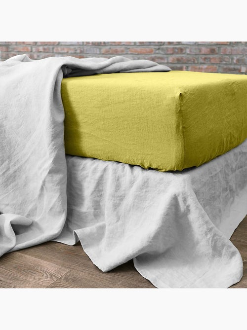 Drap housse 100 % lin signature - Kiabi Drap housse 100 % lin signature - Kiabi