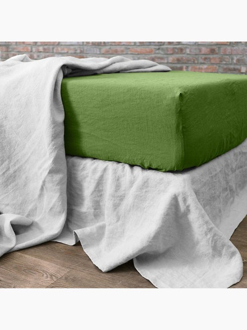 Drap housse 100 % lin signature - Kiabi Drap housse 100 % lin signature - Kiabi
