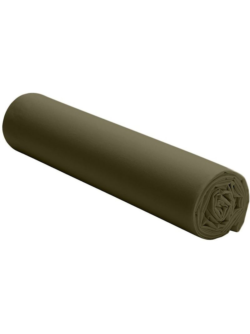 Drap housse 100 % lin signature Vert olive - Kiabi