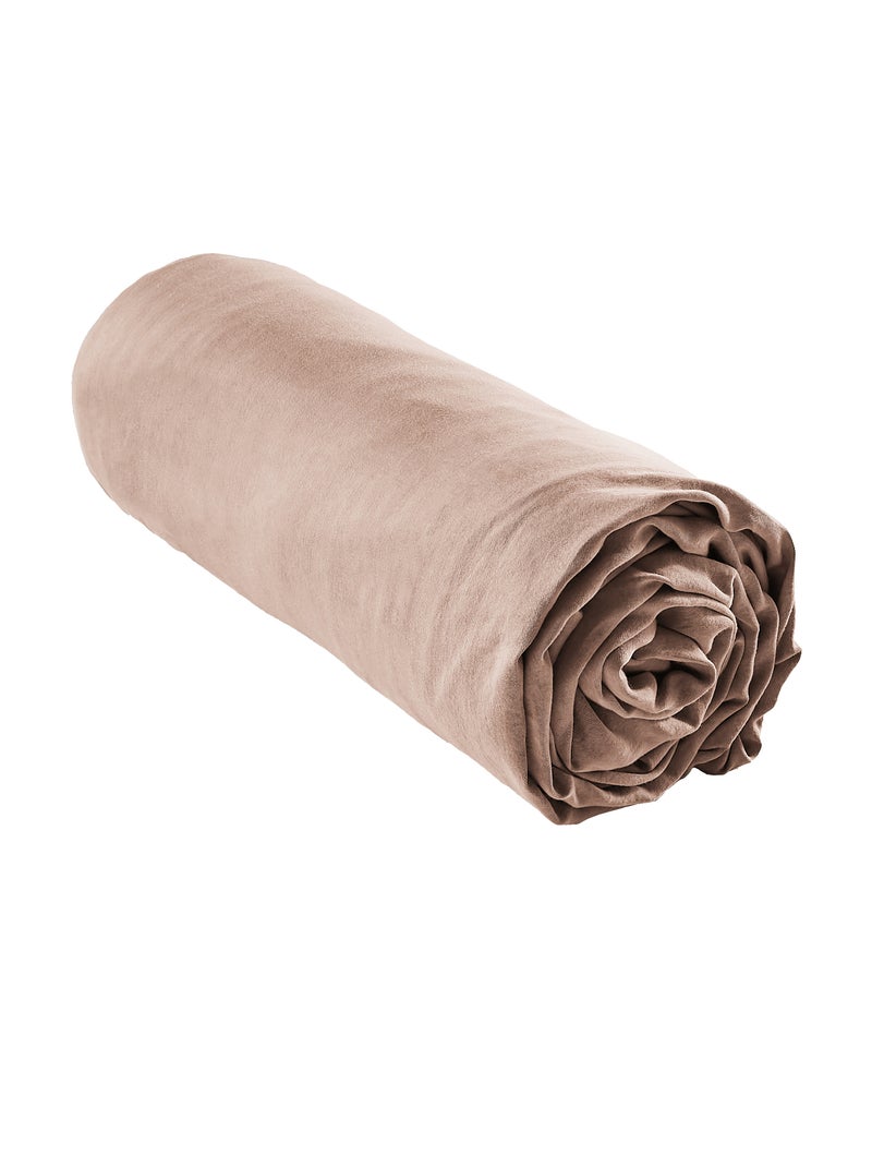 Drap housse 100% Lyocell Tencel lavé Blush - Kiabi