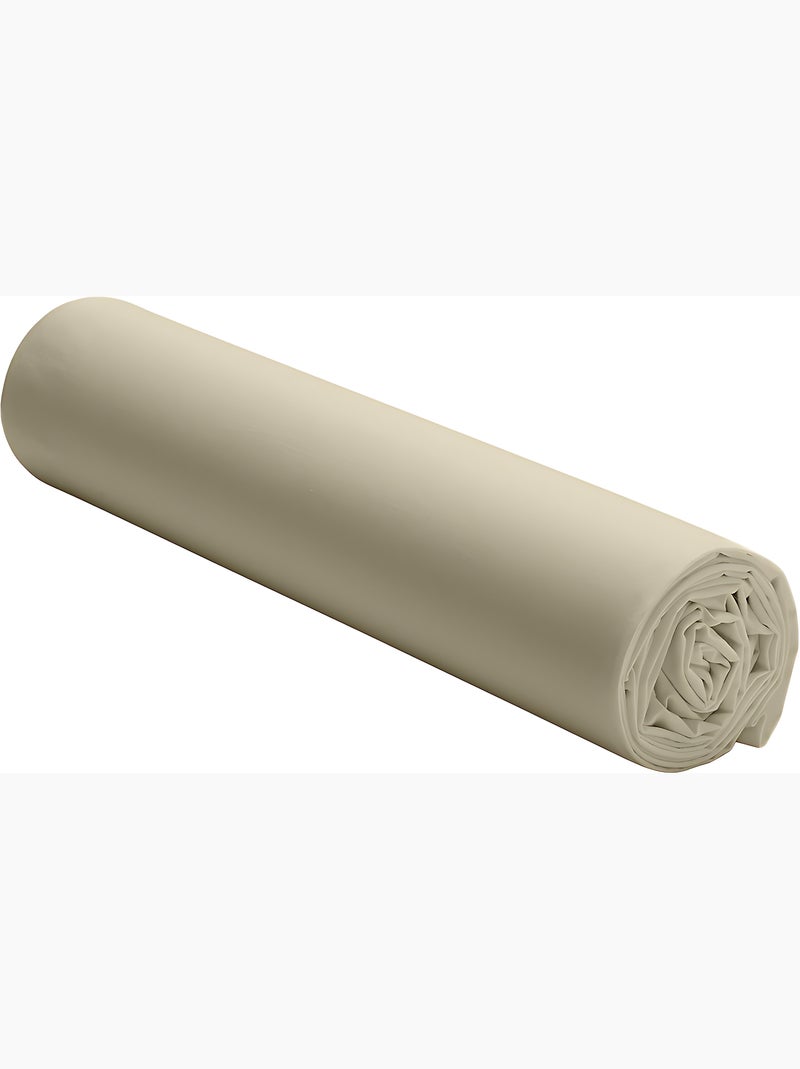 Drap housse 100 % percale de coton elegance Beige - Kiabi