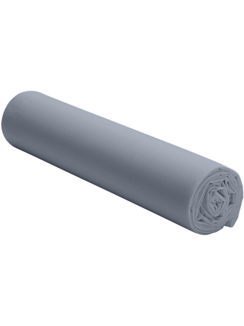 Drap housse 100 % percale de coton elegance Bleu anthracite - Kiabi