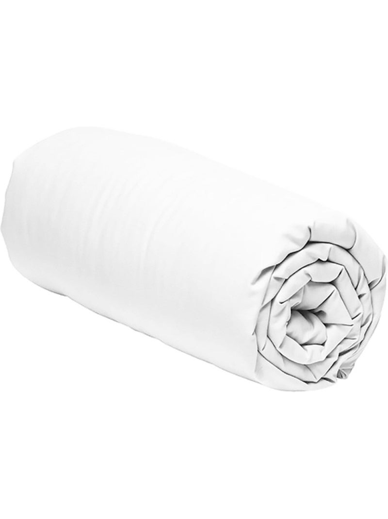 Drap housse 100 % percale de coton mura Blanc - Kiabi