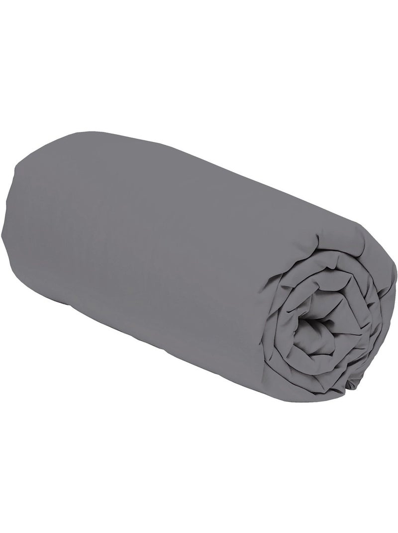 Drap housse 100 % percale de coton mura gris anthracite - Kiabi
