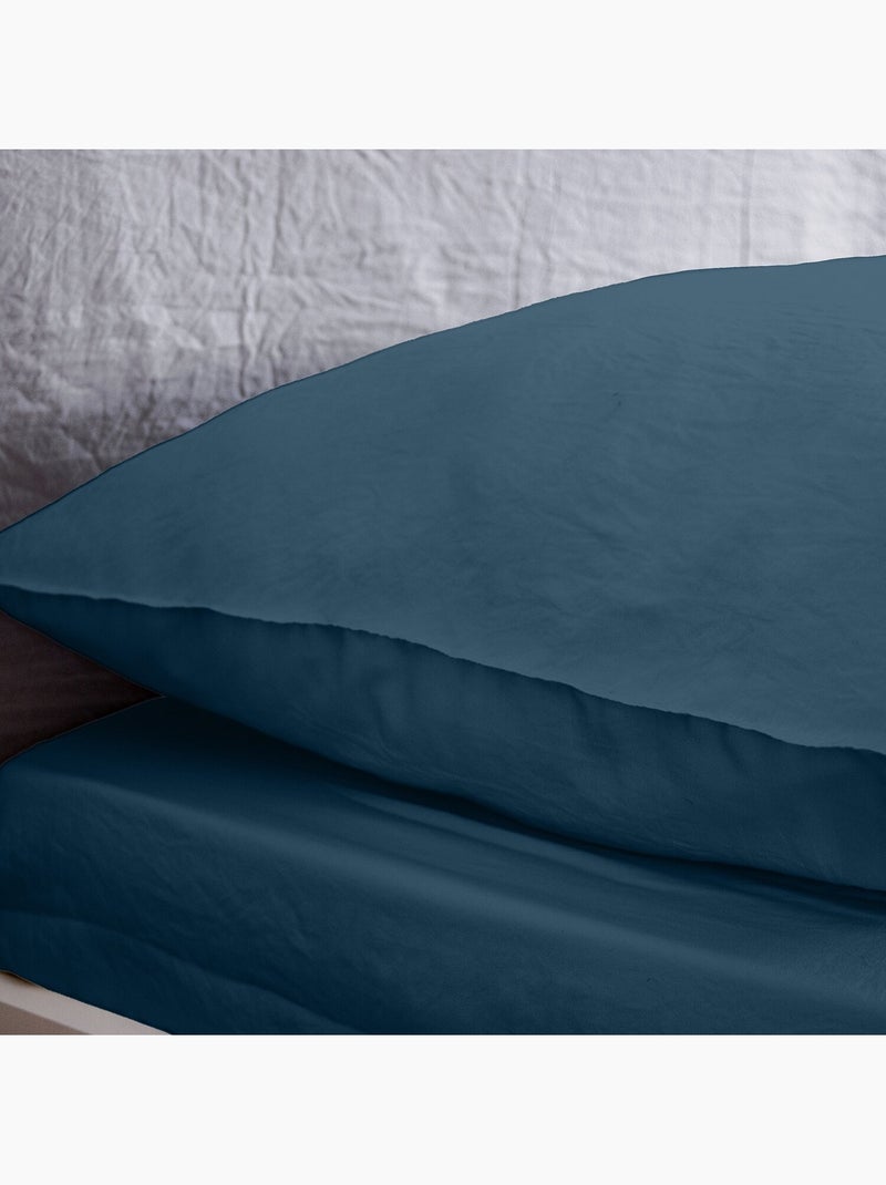 Drap housse 100 % polyester avy Bleu nuit - Kiabi