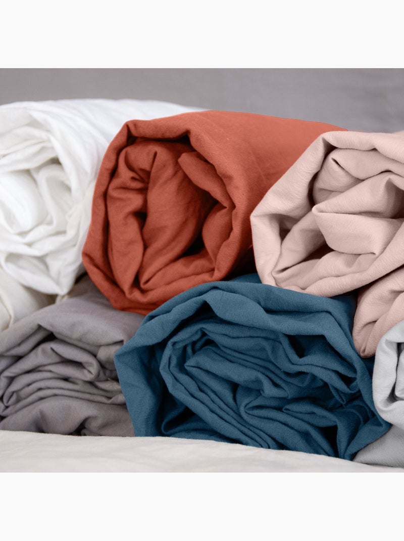 Drap housse 100 % polyester avy Terracotta - Kiabi