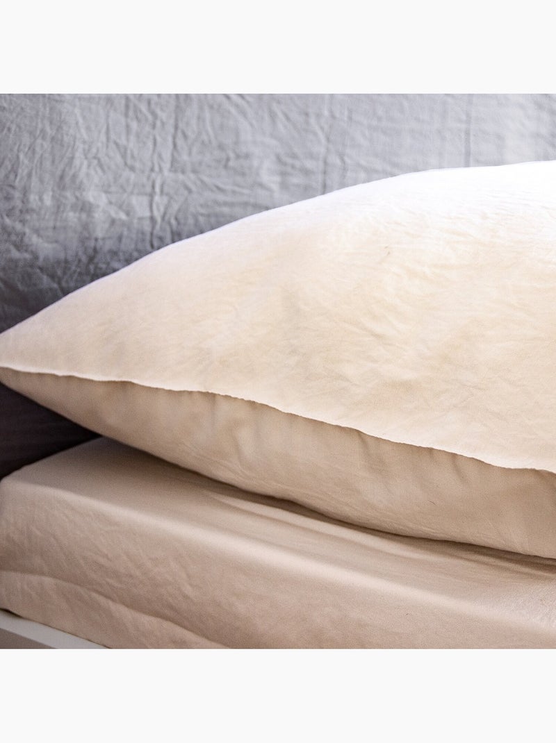 Drap housse 100 % polyester caly Beige sable - Kiabi