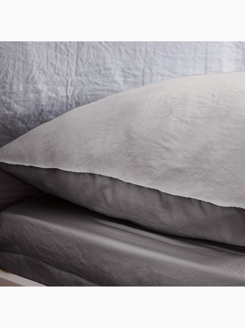 Drap housse 100 % polyester caly gris anthracite - Kiabi
