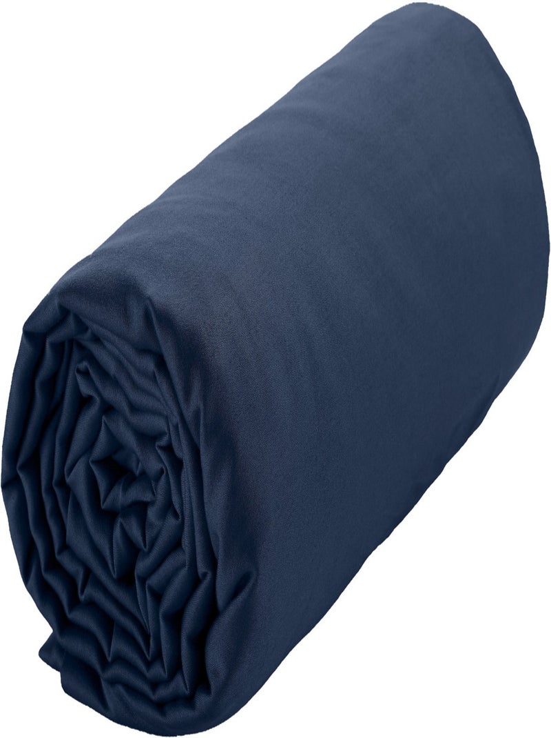 Drap housse 100 % satin de coton désir Bleu - Kiabi