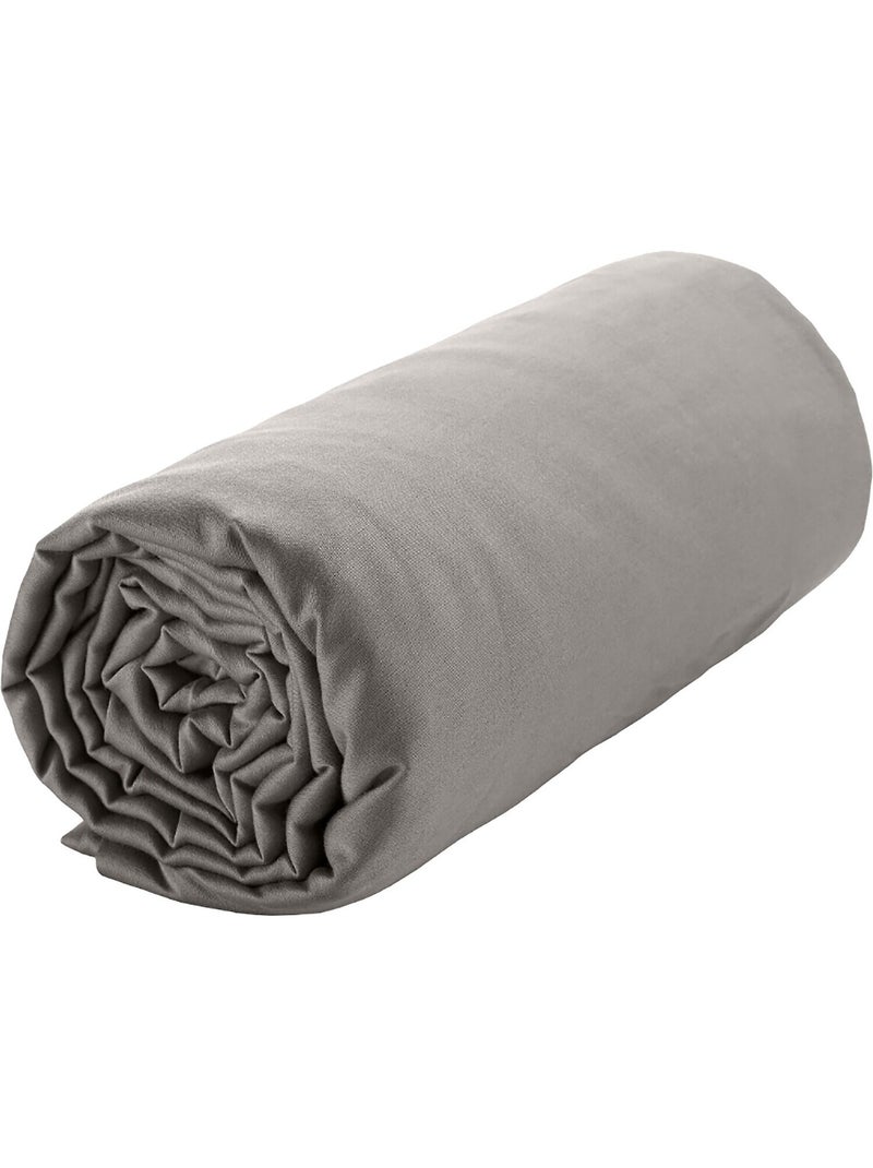 Drap housse 100 % satin de coton désir Gris clair - Kiabi