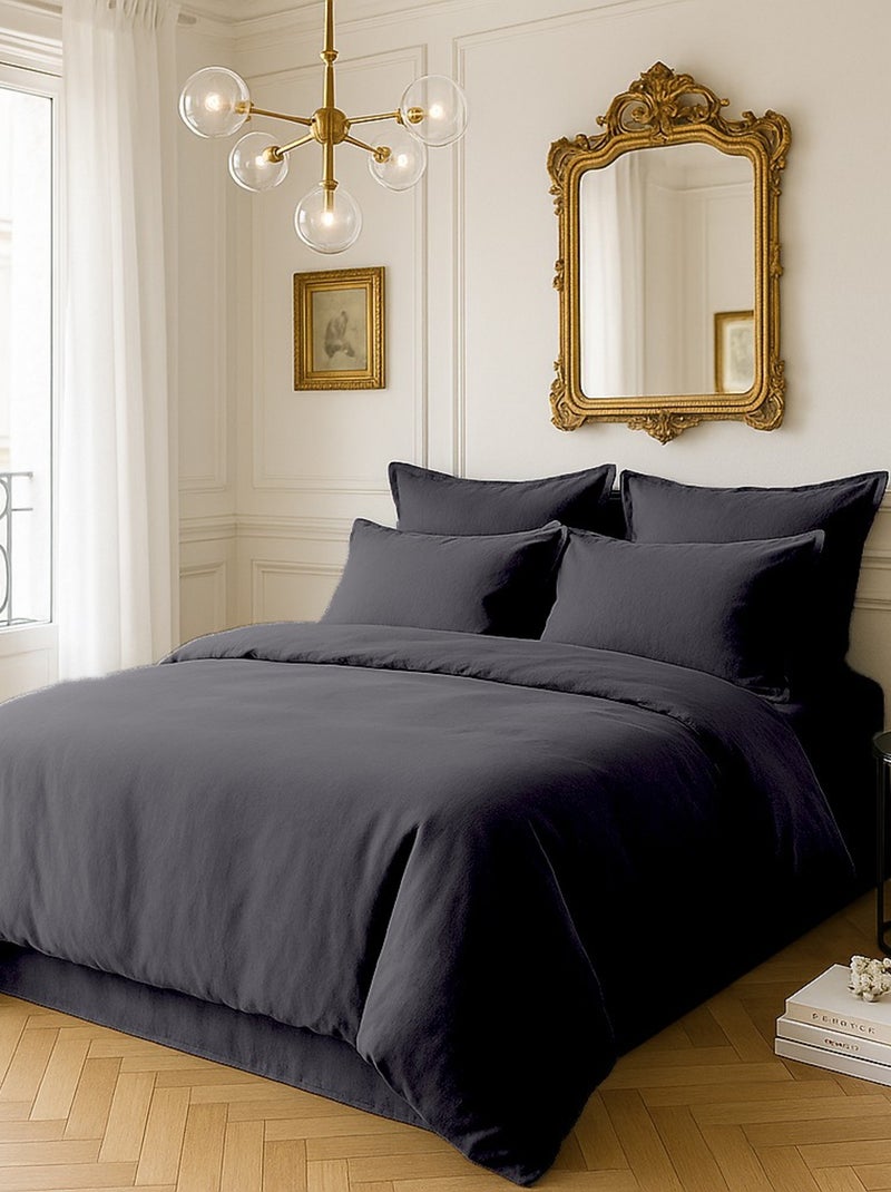 Drap housse 100 % satin de coton désir Gris - Kiabi