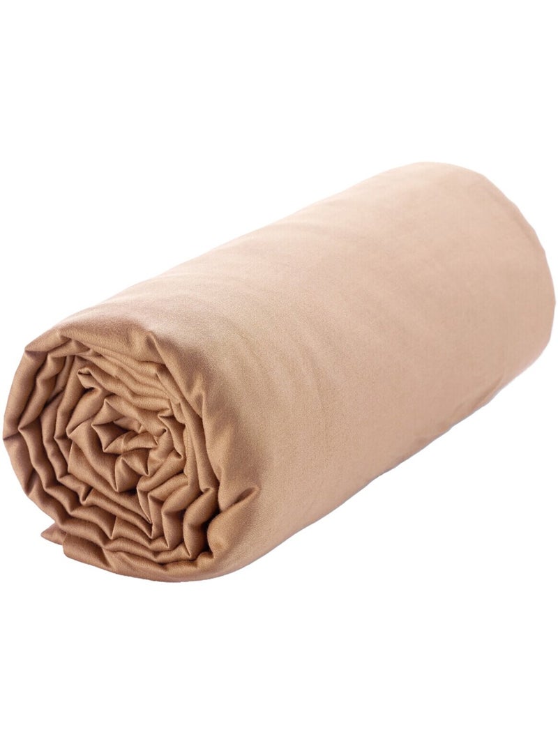 Drap housse 100 % satin de coton désir Rose nude - Kiabi