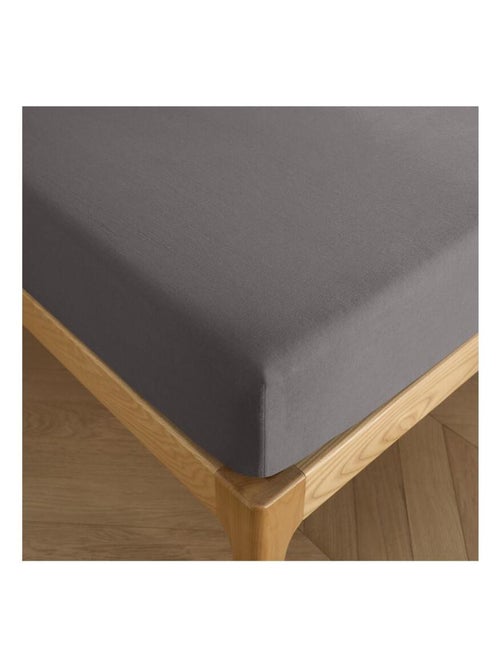 Drap housse 140 x 190 cm bonnet 30 cm "Prémium" pour lit 2 places - Prémium Ardoise - Kiabi