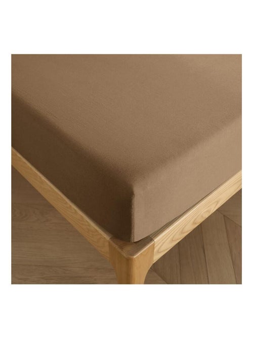Drap housse 140 x 190 cm bonnet 30 cm "Prémium" pour lit 2 places - Prémium Taupe - Kiabi