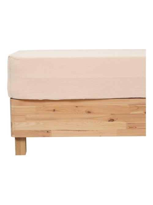 Drap housse 140 x 190 cm gaze de coton beige - Kiabi Drap housse 140 x 190 cm gaze de coton beige - Kiabi