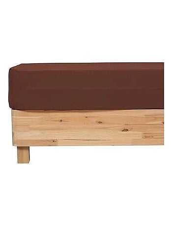 Drap housse 140 x 190 cm gaze de coton marron