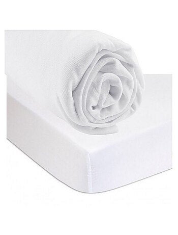 Drap housse 140x190 Blanc + Alèse Bambou Imperméable