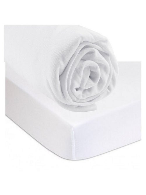 Drap housse 140x190 Blanc + Alèse Bambou Imperméable - Kiabi