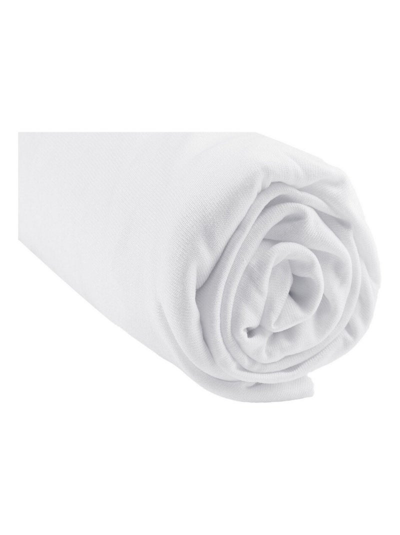 Drap housse 140x190 Blanc + Alèse Bambou Imperméable Blanc - Kiabi