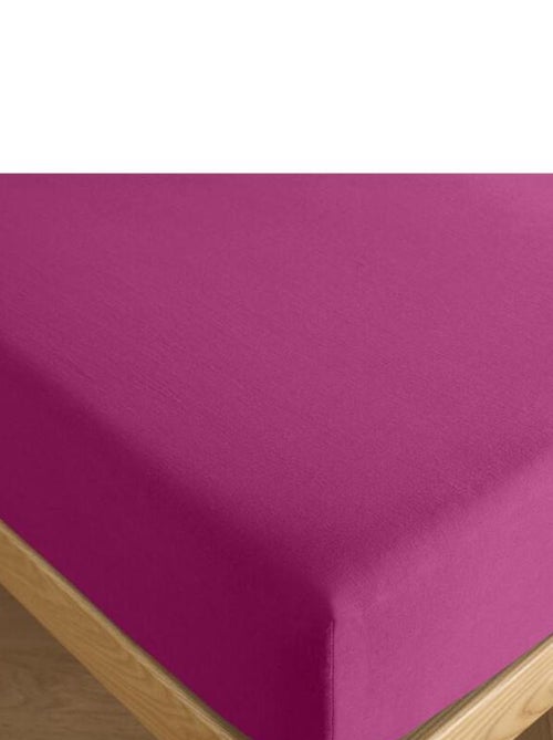 Drap housse 160 x 200 cm bonnet 30 cm "Prémium" pour lit 2 places - Prémium Magenta - Kiabi