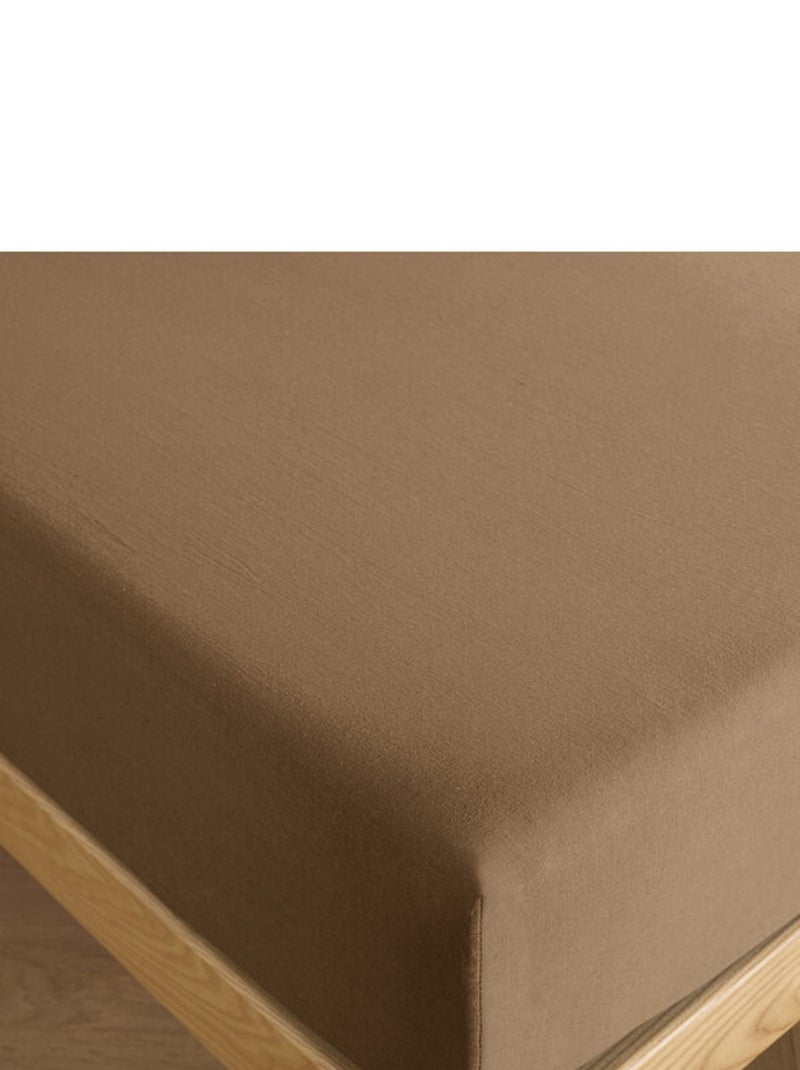 Drap housse 160 x 200 cm bonnet 30 cm "Prémium" pour lit 2 places Gris taupe - Kiabi