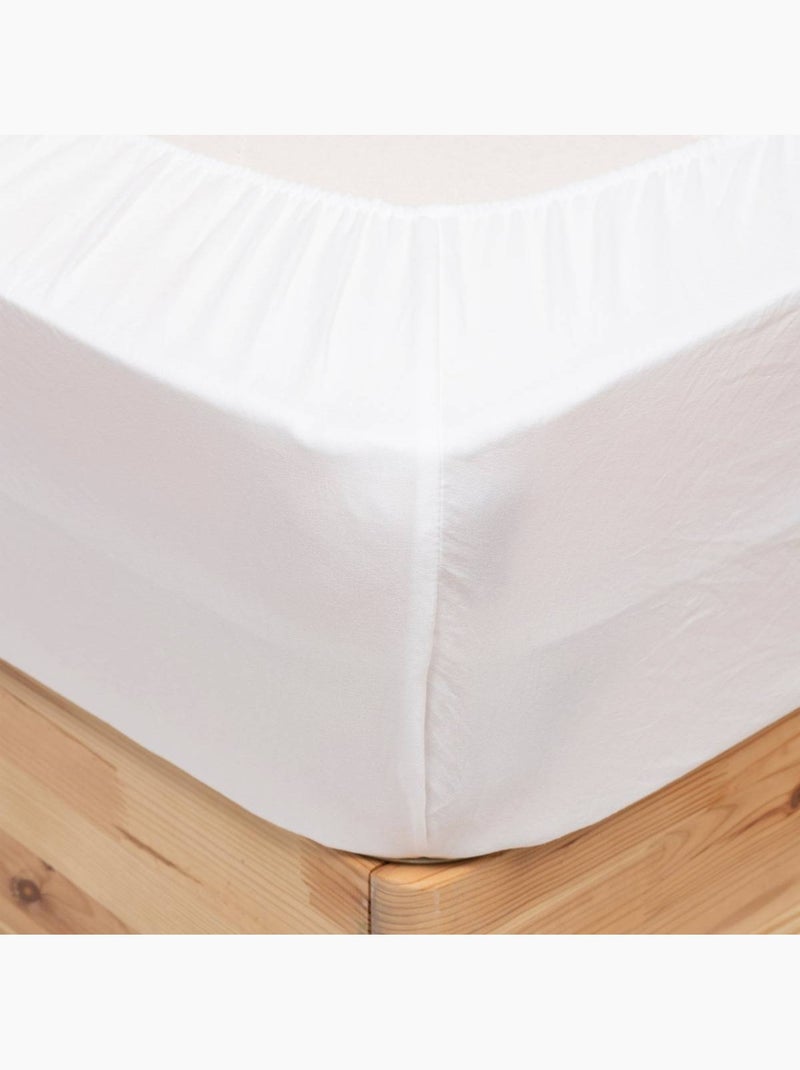 Drap-housse 160 x 200 cm priscia Blanc - Kiabi