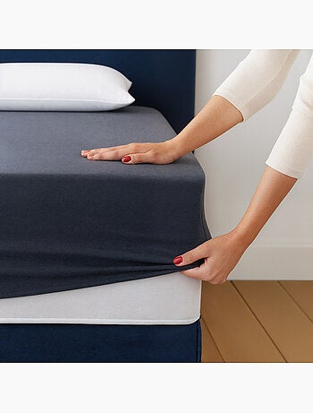 Drap Housse 2 en 1 - Alèse Imperméable intégrée - Coloris Carbone - DODO