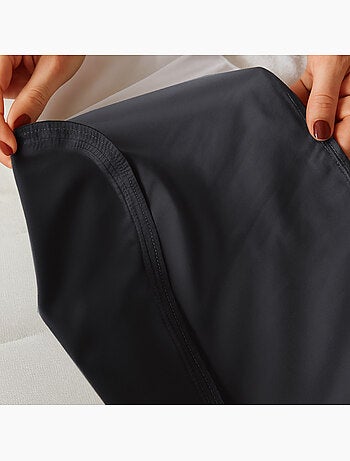 Drap Housse 2 en 1 - Alèse Imperméable intégrée - Coloris Carbone - DODO