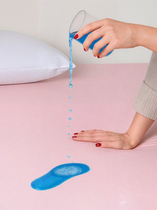 Drap Housse 2 en 1 - Alèse Imperméable intégrée - Coloris Poudre - DODO - Kiabi