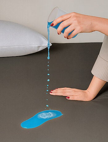 Drap Housse 2 en 1 - Alèse Imperméable intégrée - Coloris Carbone - DODO