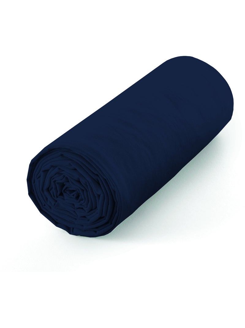 Drap housse 2 en 1 imperméable – coton 57 fils – duo protect Bleu nuit - Kiabi