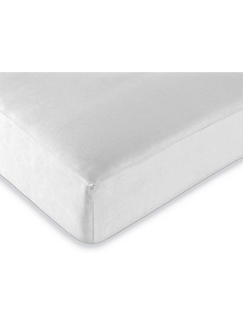 Drap housse 2 en 1 imperméable – coton 57 fils – duo protect Neige - Kiabi
