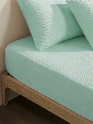 Drap housse 2 personnes (140x200) en double gaze de coton - Kiabi Home