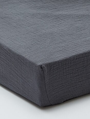 Drap housse 2 personnes (140x200) en double gaze de coton - Kiabi Home