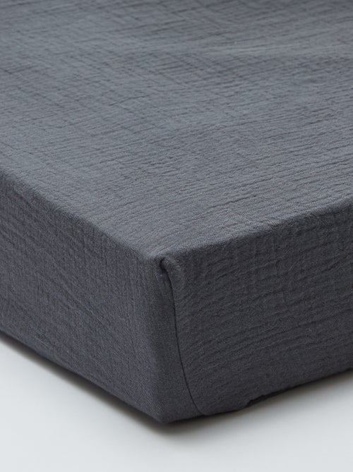 Drap housse 2 personnes (140x200) en double gaze de coton - Kiabi Home - Kiabi