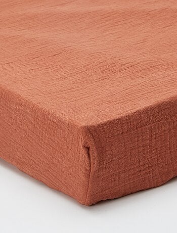 Drap housse 2 personnes (140x200) en double gaze de coton - Kiabi Home