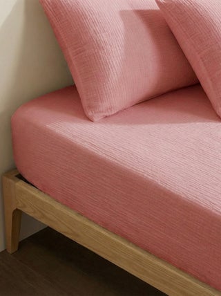 Drap housse 2 personnes (140x200) en double gaze de coton - Kiabi Home