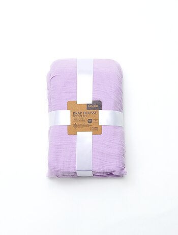 Drap housse 2 personnes (140x200) en double gaze de coton - Kiabi Home