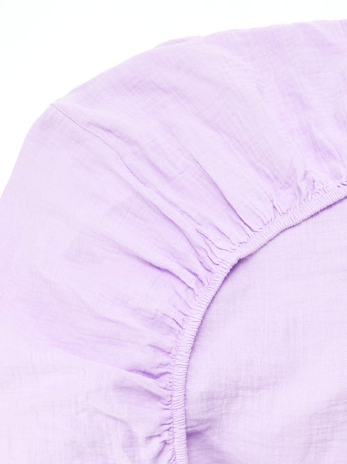 Drap housse 2 personnes (140x200) en double gaze de coton - Kiabi Home - Kiabi