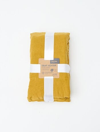 Drap housse 2 personnes (150x200cm) en gaze de coton - Kiabi Home