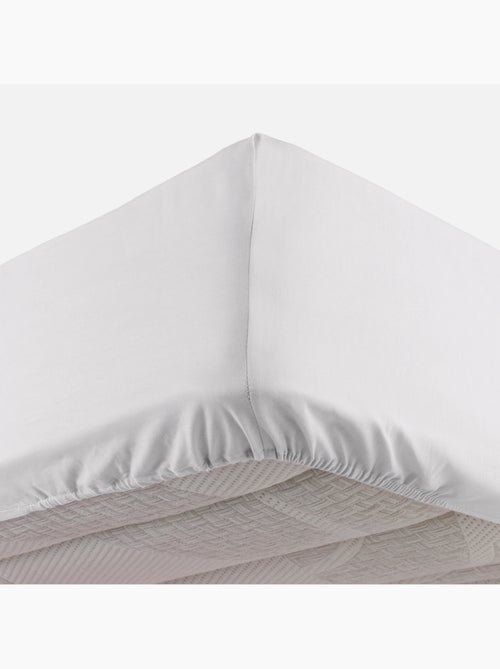 Drap housse 2 personnes 160 x 200 cm uni 57 fils lina Blanche - Kiabi Drap housse 2 personnes 160 x 200 cm uni 57 fils lina Blanche - Kiabi