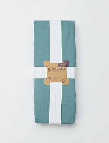 Drap housse 2 personnes 160 x 200cm en coton - Kiabi Home
