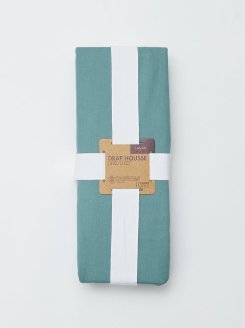 Drap housse 2 personnes 160 x 200cm en coton - Kiabi Home - Kiabi Drap housse 2 personnes 160 x 200cm en coton - Kiabi Home - Kiabi