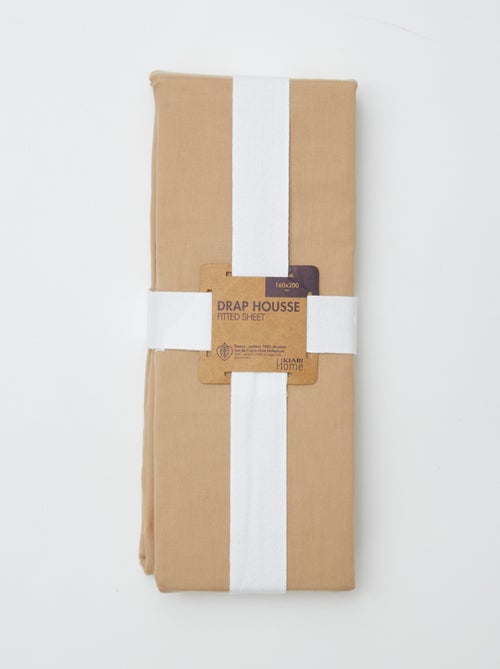 Drap housse 2 personnes 160 x 200cm en coton - Kiabi
