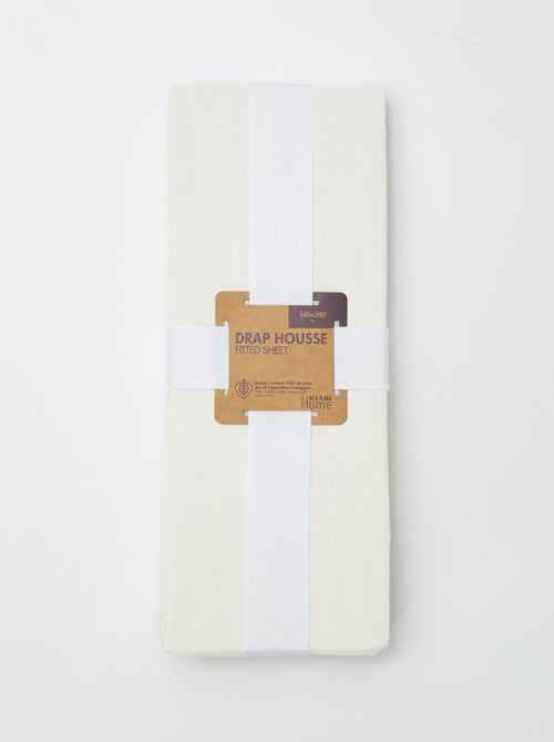 Drap housse 2 personnes (160x200cm) en coton - Kiabi Home - Kiabi