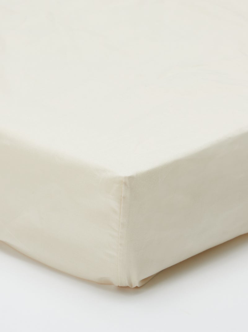 Drap housse 2 personnes (160x200cm) en coton - Kiabi Home Ecru - Kiabi