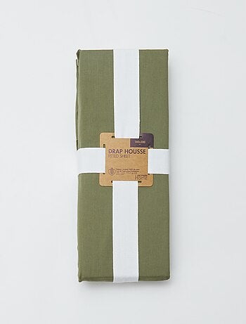 Drap housse 2 personnes (160x200cm) en coton - Kiabi Home