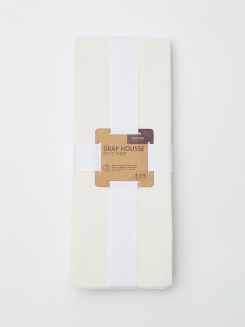 Drap housse 2 personnes (180x200) en coton - Kiabi Home - Kiabi